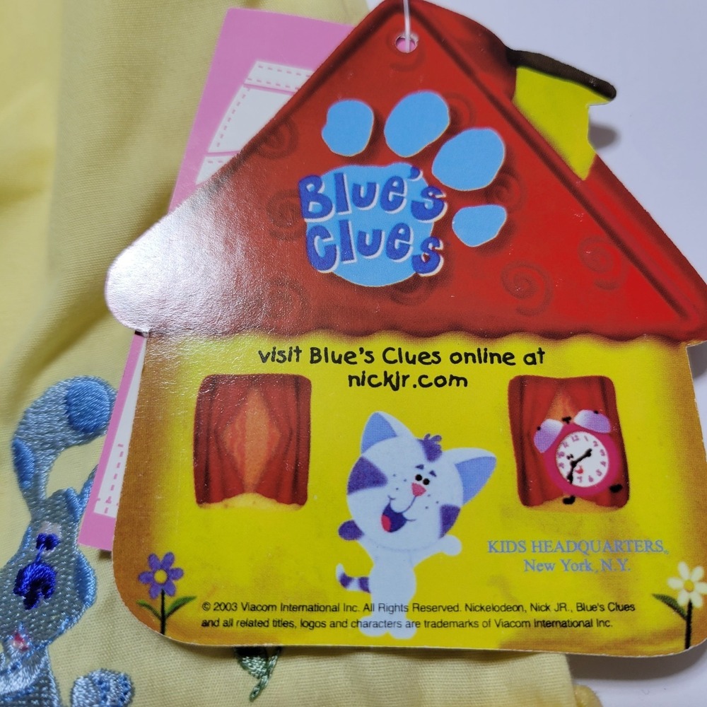 Vintage 2003 Y2K Blues Clues Embroidered Shirt Blue And Periwinkle Cat Size 4T - Picture 3 of 7